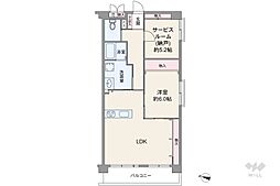 エクセル北青木 1SLDKの間取図画像