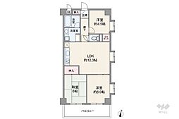 パラツィーナセシリア甲南 3LDKの間取図画像