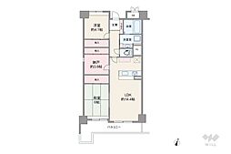 本山センチュリーマンション 2SLDKの間取図画像