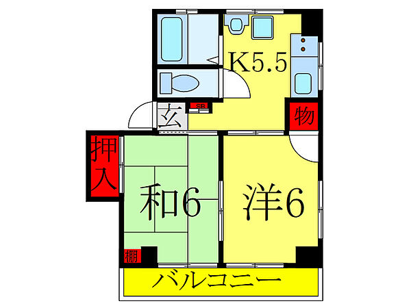 セイホクハイツ 302｜東京都北区王子3丁目(賃貸マンション2K・3階・37.25㎡)の写真 その2