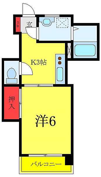 コスモ三杉 205｜東京都板橋区富士見町(賃貸マンション1K・2階・24.00㎡)の写真 その2