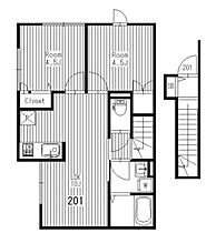 ハピネス前野 201 ｜ 東京都板橋区前野町3丁目（賃貸アパート2LDK・2階・44.71㎡） その2