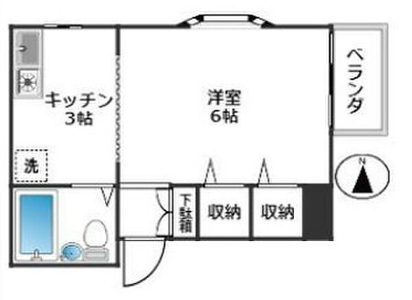 東京都足立区扇3丁目(賃貸マンション1K・3階・20.61㎡)の写真 その2