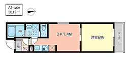 JR高崎線 尾久駅 徒歩5分の賃貸マンション 4階1DKの間取り