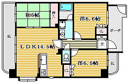 サーパス原南 3LDKの間取図画像