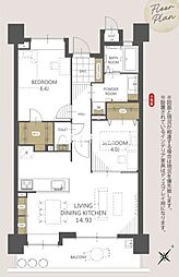 エバーライフ久留米南イーストコート 2LDKの間取図画像