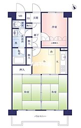 ニューライフ久留米 3DKの間取図画像