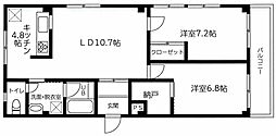 メゾンONE 2LDKの間取図画像