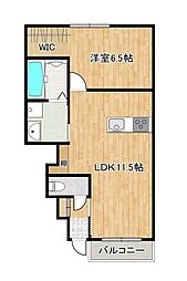 Anne・StyleA 1LDKの間取図画像