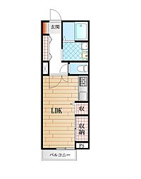 プレステージ脇町 ワンルームの間取図画像