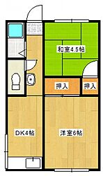 ハイツ藤 2Kの間取図画像