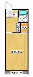 ホープハイツ大西 1Kの間取図画像