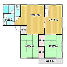 メゾンファミール 3DKの間取図画像