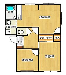 フレグランス光 2LDKの間取図画像