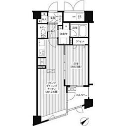COSMOSREIDShinjukuYochomachi 1LDKの間取図画像