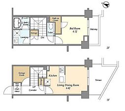 東京メトロ有楽町線 護国寺駅 徒歩5分の賃貸マンション 1階1LDKの間取り