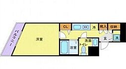 東京メトロ南北線 目黒駅 徒歩10分の賃貸マンション 11階1Kの間取り