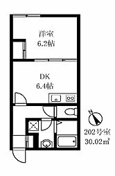 早稲田鶴巻IMAハウス 1DKの間取図画像