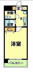 京王井の頭線 神泉駅 徒歩3分の賃貸マンション 4階1Kの間取り