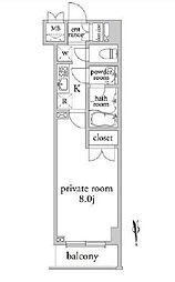 東京メトロ有楽町線 江戸川橋駅 徒歩5分の賃貸マンション 4階1Kの間取り