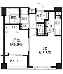 東京メトロ千代田線 代々木公園駅 徒歩5分の賃貸マンション 3階1LDKの間取り