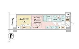 東京メトロ東西線 早稲田駅 徒歩6分の賃貸マンション 6階1LDKの間取り