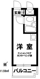 東京メトロ銀座線 渋谷駅 徒歩9分の賃貸マンション 3階ワンルームの間取り