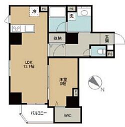 AxiaCourt早稲田 1LDKの間取図画像