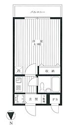 ヴァンヴェール ワンルームの間取図画像