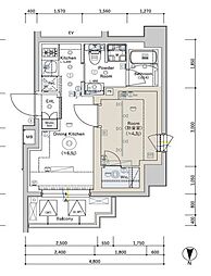 SYFORME TAKADANOBABAII 1DKの間取図画像