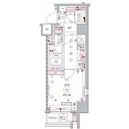 ラグディア北新宿 1Kの間取図画像