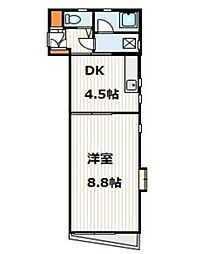 メゾン三池 1DKの間取図画像