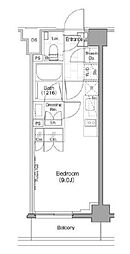 ザ・パークハビオ新宿 ワンルームの間取図画像