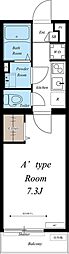 リブリ・Rooms幕張 1Kの間取図画像
