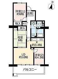 UR都市機構桜宮リバーシティ中央14-6号棟 3LDKの間取図画像