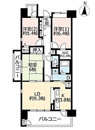 UR都市機構茨木学園町3号棟 3LDKの間取図画像