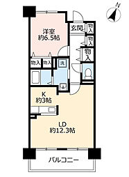 UR都市機構都島リバーシティ11号棟 1LDKの間取図画像