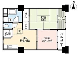 UR千島  ｜ 大阪府大阪市大正区千島2丁目（賃貸マンション2DK・2階・44.55㎡） その2