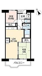 UR都市機構サンラフレ朝潮橋 2LDKの間取図画像