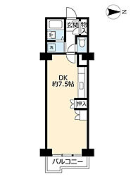 UR都市機構谷町四丁目シティハイツ 1Kの間取図画像