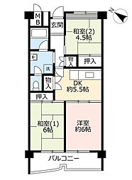 UR都市機構南港しらなみ団地35号棟 3DKの間取図画像
