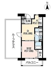 UR都市機構サンヴァリエ春日丘3号棟 1DKの間取図画像