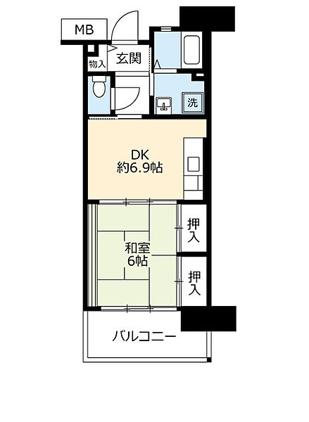 UR香里ヶ丘さくらぎ街 ｜大阪府枚方市香里ケ丘5丁目(賃貸マンション1DK・6階・37.98㎡)の写真 その2