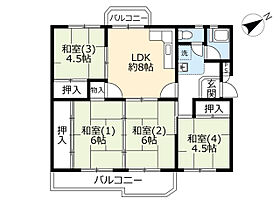 UR泉南尾崎  ｜ 大阪府阪南市尾崎町7丁目（賃貸マンション4DK・1階・74.48㎡） その2