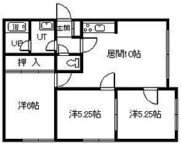 ドリームハイツ友光5号館 1-D ｜ 北海道旭川市神居二条17丁目（賃貸アパート3LDK・1階・52.70㎡） その2