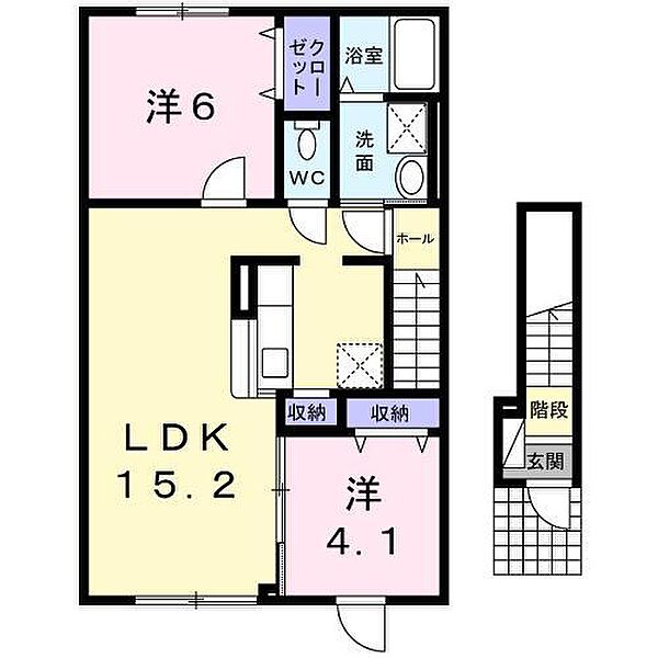 ミニョン・アンジュ 201｜北海道滝川市東町7丁目(賃貸アパート2LDK・2階・58.45㎡)の写真 その2