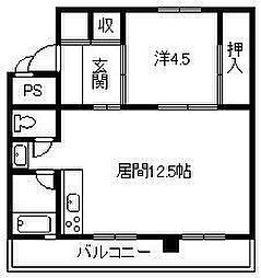 ビレッジハウス留萌1号棟 3階1LDKの間取り