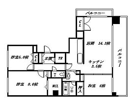 ポレスター旭川 703 ｜ 北海道旭川市七条通17丁目（賃貸マンション3LDK・7階・84.46㎡） その2