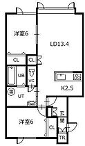 ハイペリオン 203 ｜ 北海道旭川市十条通23丁目（賃貸アパート2LDK・2階・63.05㎡） その2