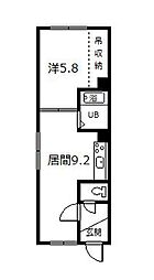 ハイツひまわり 1DKの間取図画像